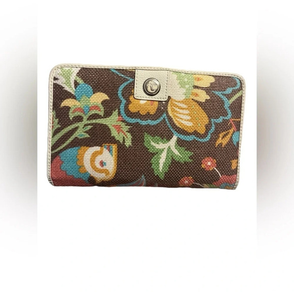 Spartina 449 Daufuskie Island Wallet Natural Linen And Leather - Picture 4 of 10